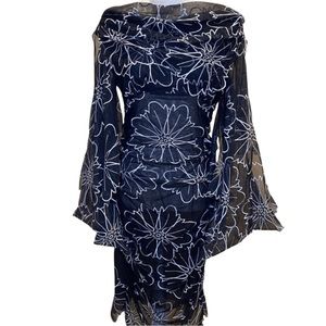 Catherine Malandrino Vintage Couture Sheer Floral Lace Dress